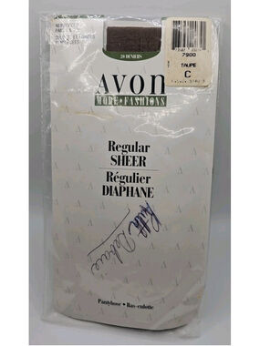Vintage Avon Regular Sheer Taupe Pantyhose Nylons 7900 Size C New In Package